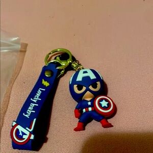 NIP-Captain America Keychain with Blue Strap
